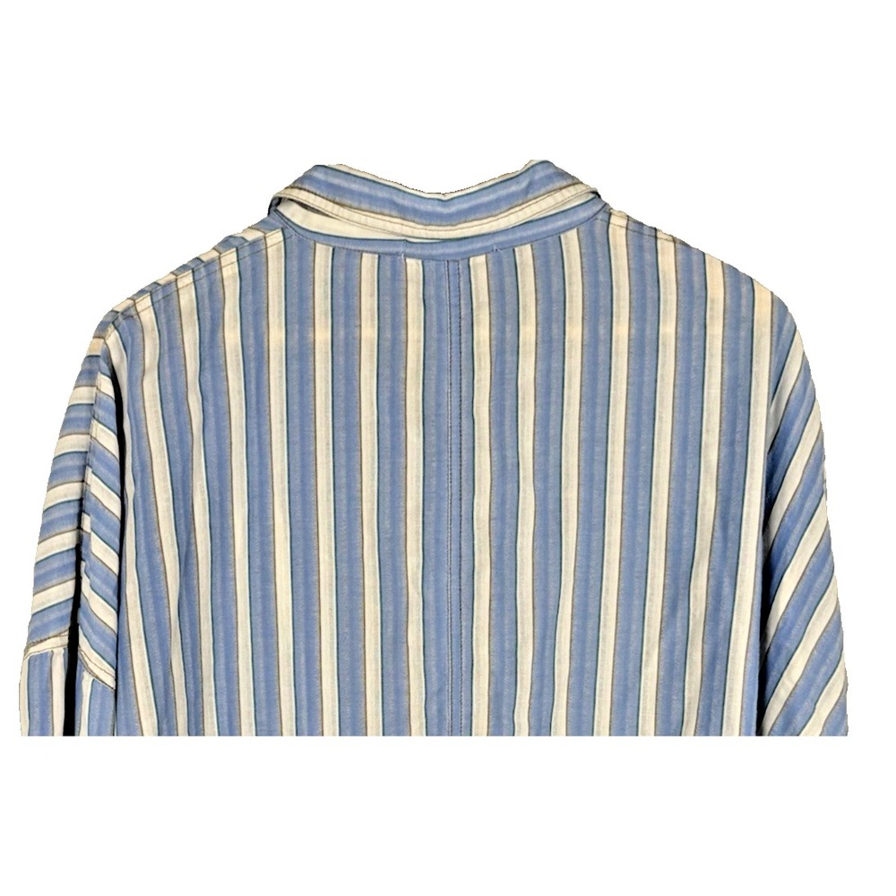 Carly Jean Los Angeles Women's Blue & White Stripe Button‎ Down Small Beachy - Picture 5 of 10